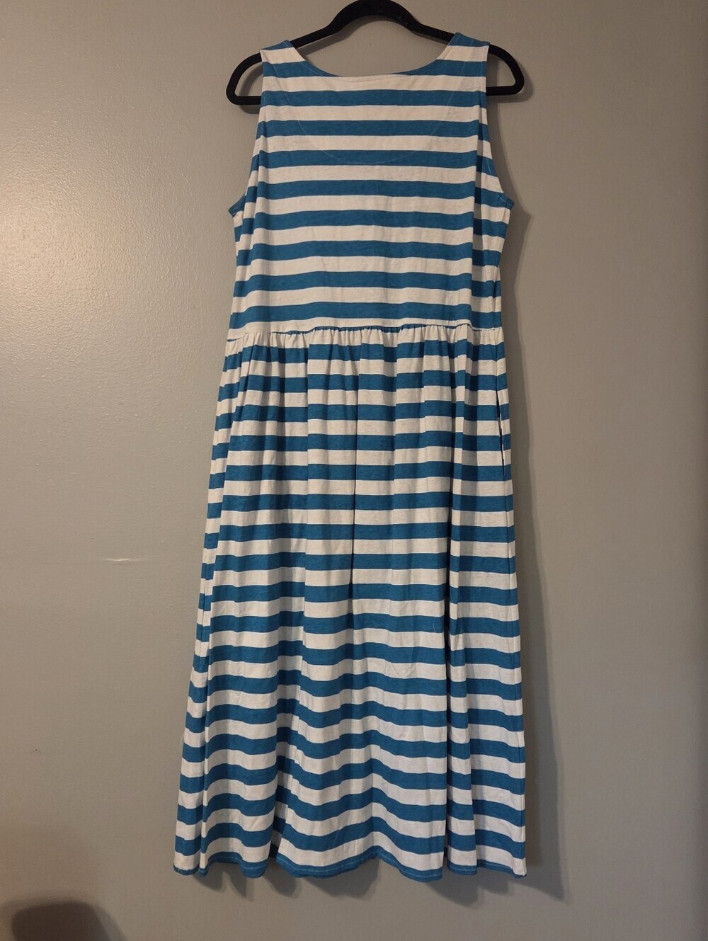 Day In Day Out Womens Vintage Blue/White Striped Button Shirt Maxi Dress. Sz M - Picture 3 of 6